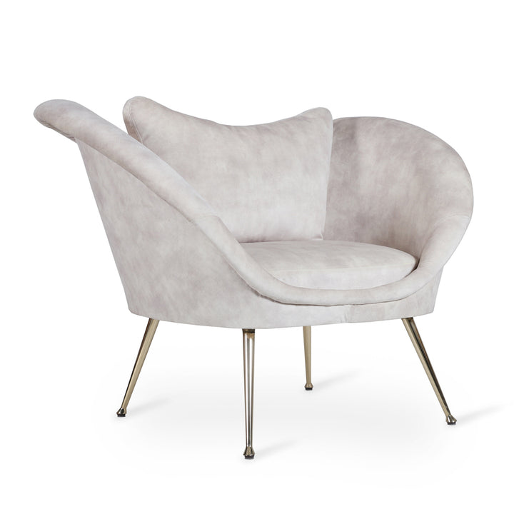Paligo - Lounge Chair with White Fabric