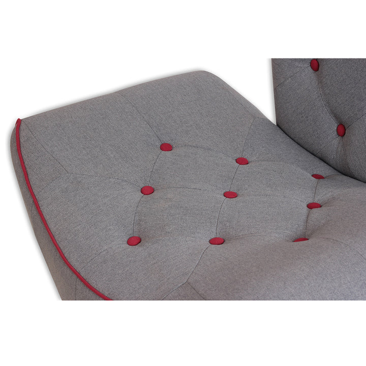 Papaki - Lounge Chair with Coin Grey Fabric