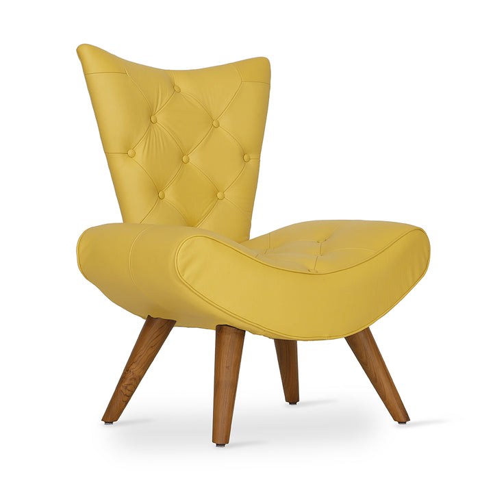 Papaki - Lounge Chair with Yellow Leather