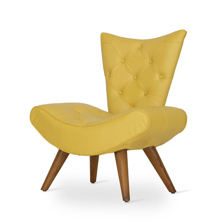 Papaki - Lounge Chair with Yellow Leather