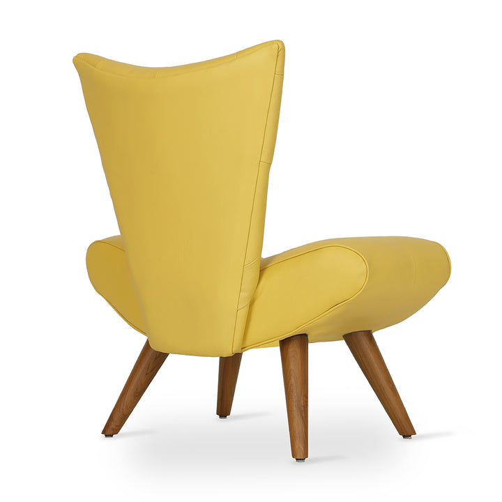 Papaki - Lounge Chair with Yellow Leather
