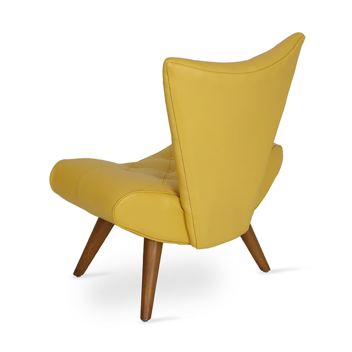 Papaki - Lounge Chair with Yellow Leather