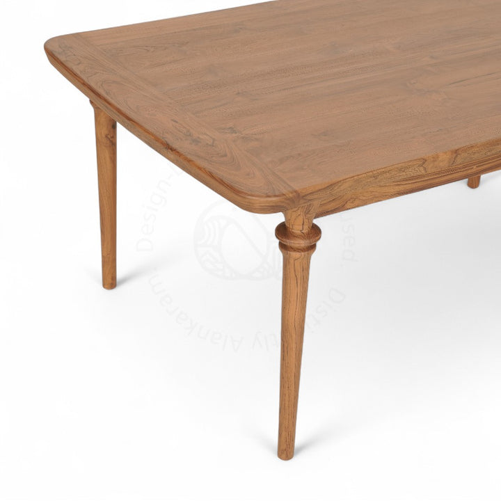 Piki Teakwood Dining Table with Plain Top | Alankaram