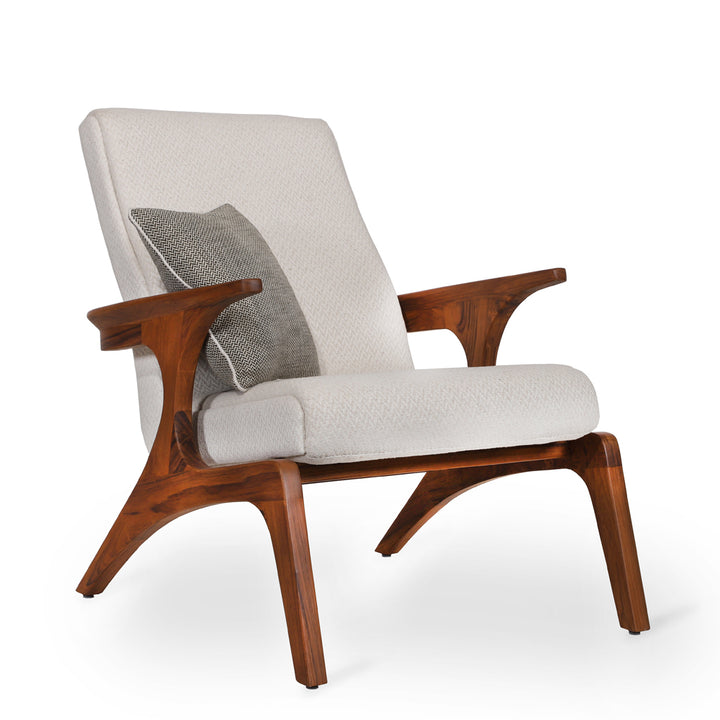 Piko - Lounge Chair with Off White Fabric