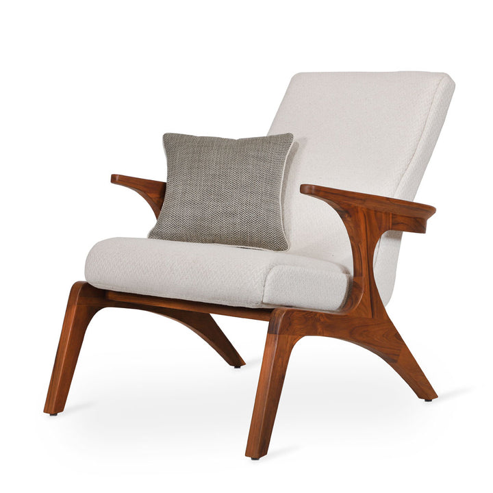 Piko - Lounge Chair with Off White Fabric