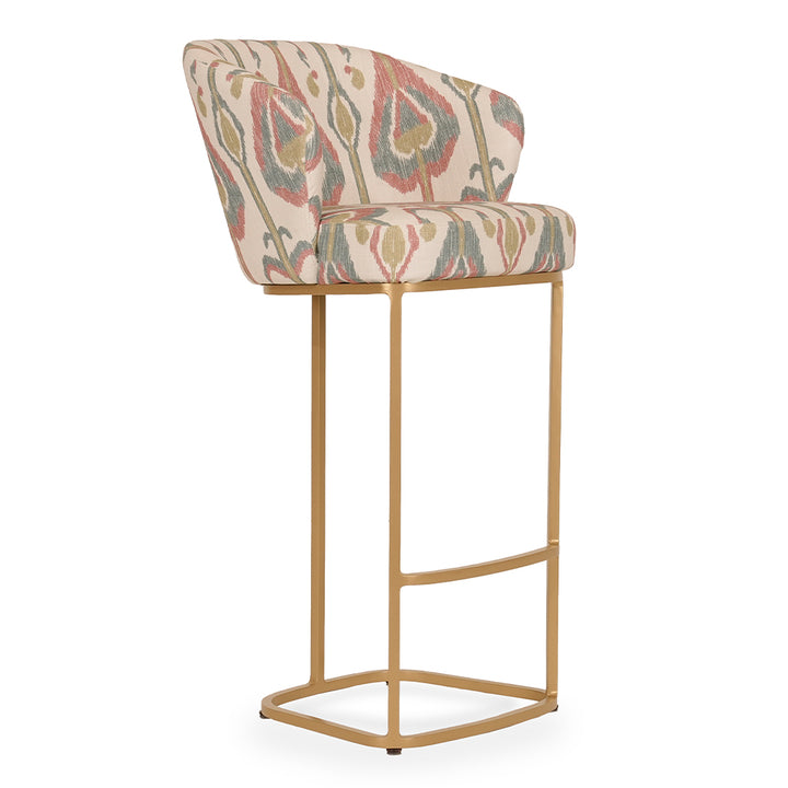 Qiya - Metal High / Bar Chair with Printed fabric