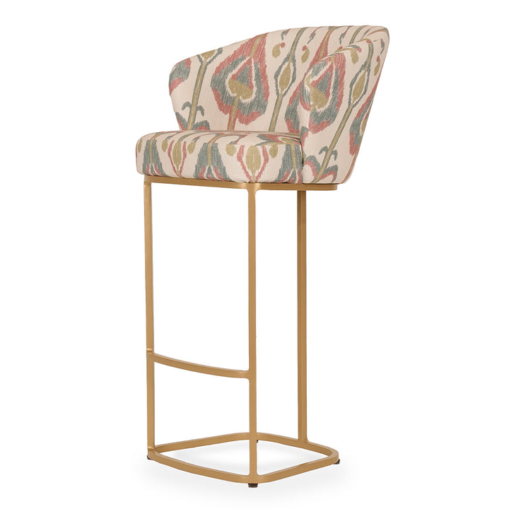 Qiya - Metal High / Bar Chair with Printed fabric