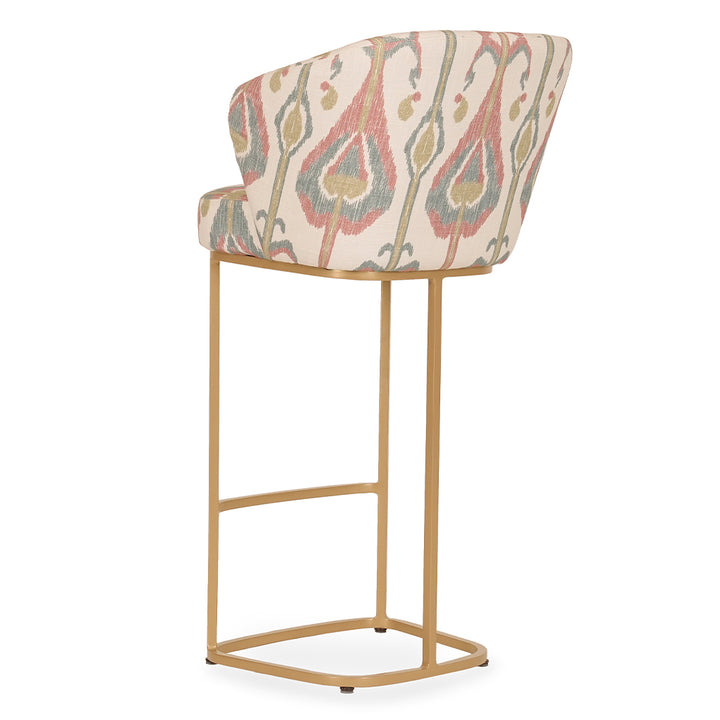 Qiya - Metal High / Bar Chair with Printed fabric