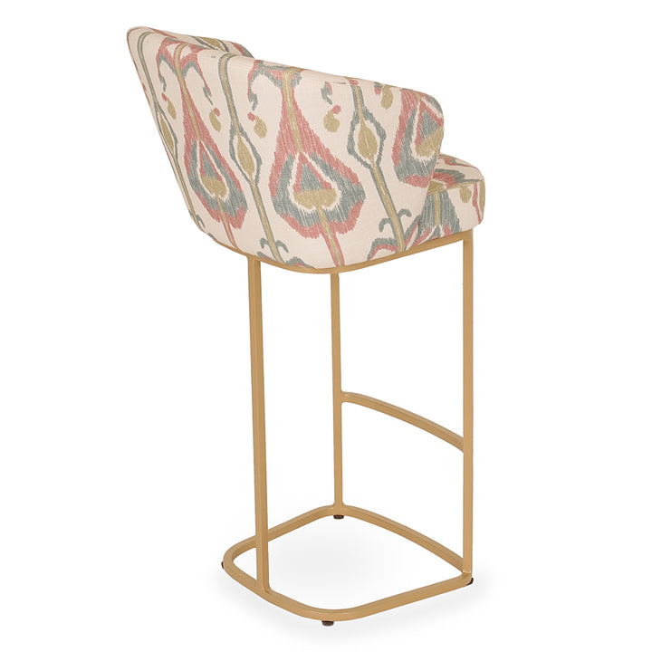 Qiya - Metal High / Bar Chair with Printed fabric