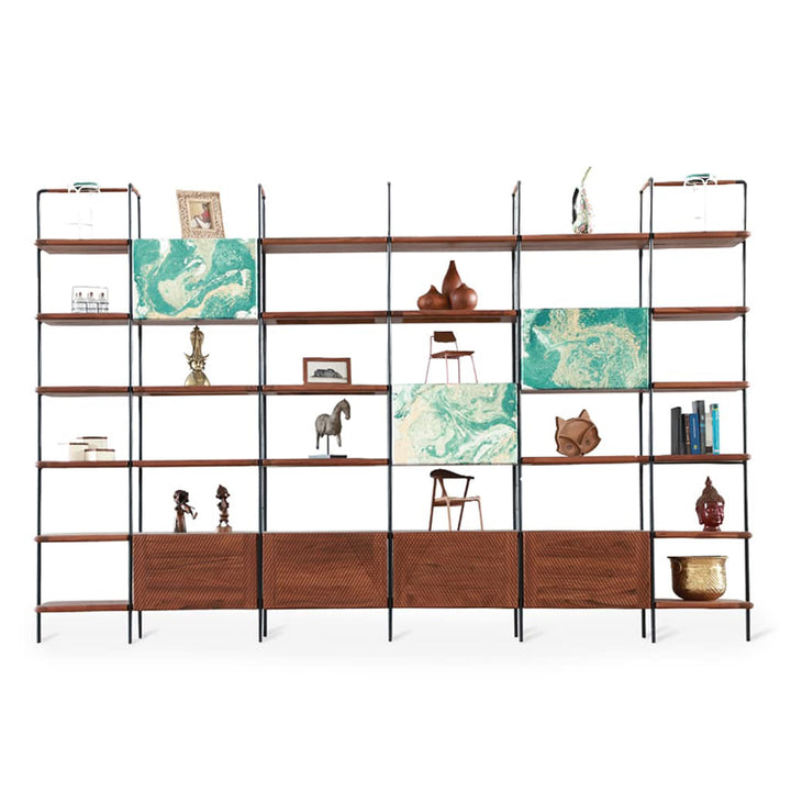 Refu – Metal Decorative Unit with Green White Solid PU on Fronts - Alankaram