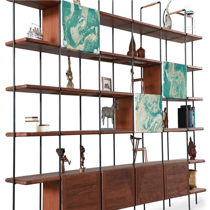 Refu – Metal Decorative Unit with Green White Solid PU on Fronts - Alankaram
