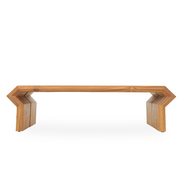 Sivri – Teak Center Table with Groove