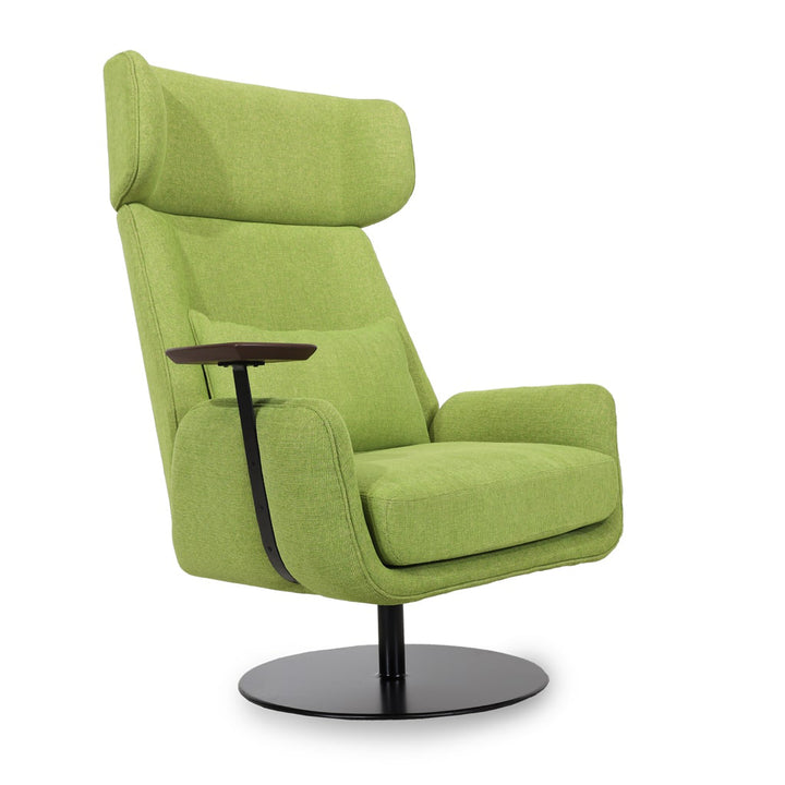 Rik - Lounge Chair with Green Fabric and Metal Base