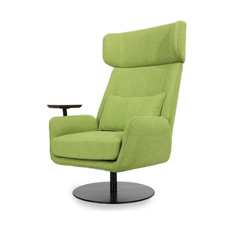 Rik - Lounge Chair with Green Fabric and Metal Base