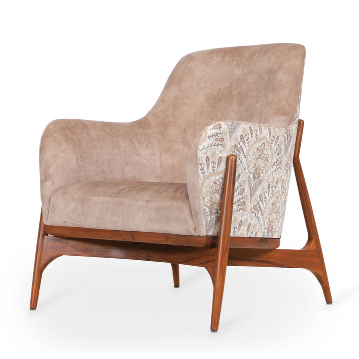 Syva - Lounge Chair with Caramel Beige Color