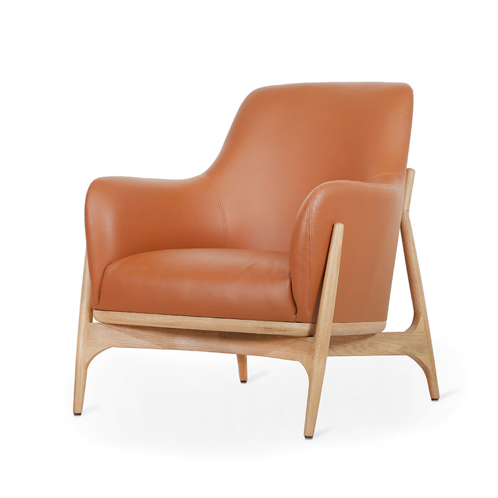 Syva - Lounge Chair with Tan Leatherette