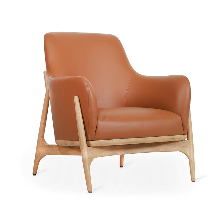 Syva - Lounge Chair with Tan Leatherette