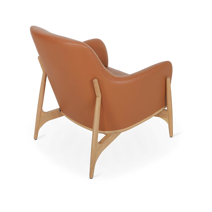 Syva - Lounge Chair with Tan Leatherette
