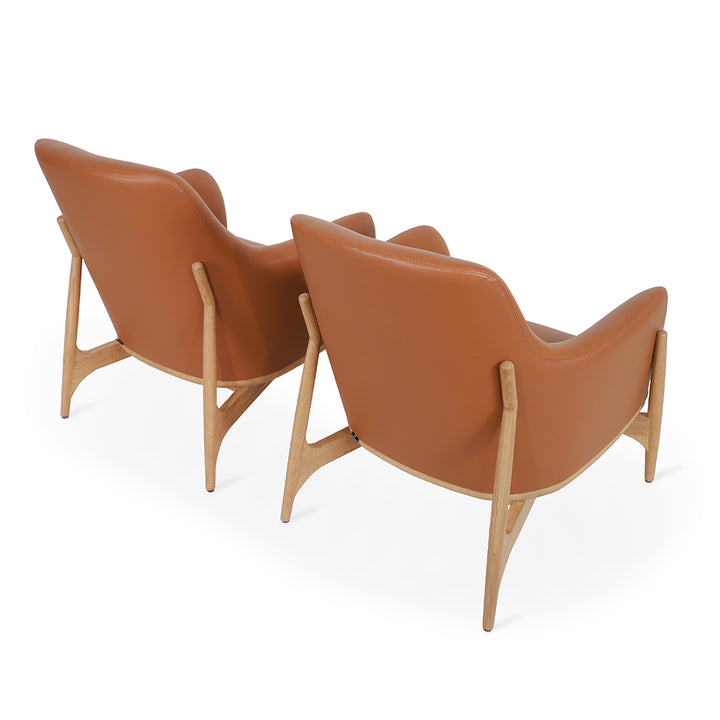 Syva - Lounge Chair with Tan Leatherette