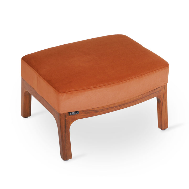 Toso - Footstool with Orange Fabric