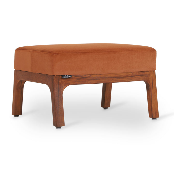 Toso - Footstool with Orange Fabric