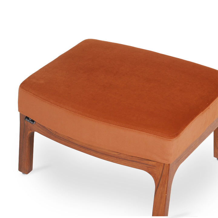 Toso - Footstool with Orange Fabric