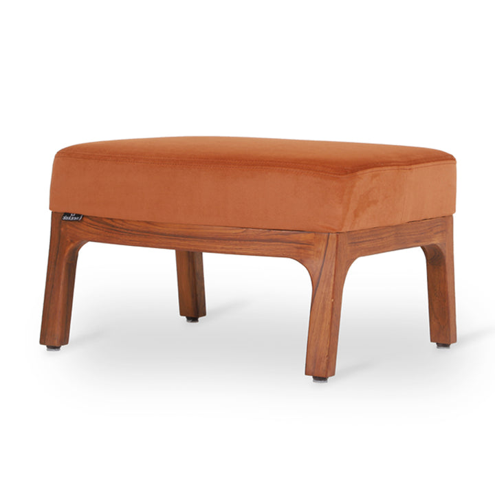 Toso - Footstool with Orange Fabric