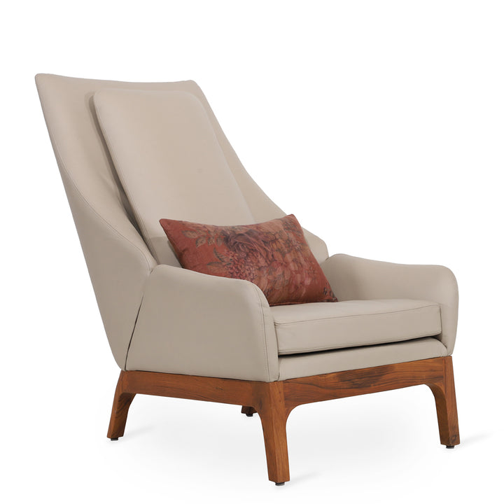 Toso - Lounge Chair with Cream Leather