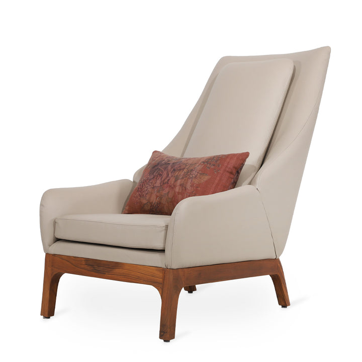 Toso - Lounge Chair with Cream Leather