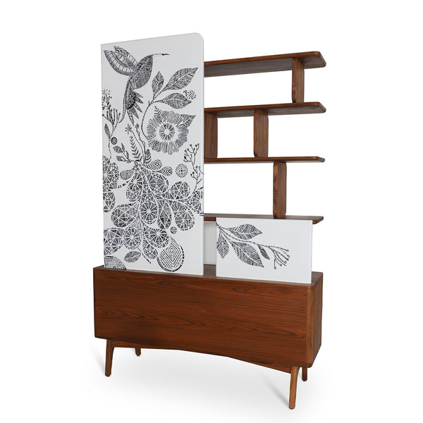 Udiv – Teakwood Partition Unit with Hand Painted Front - Alankaram