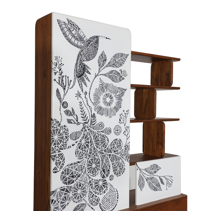 Udiv – Teakwood Partition Unit with Hand Painted Front - Alankaram