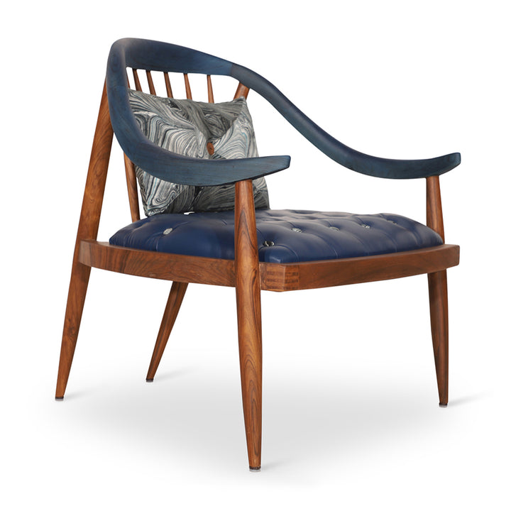 Vakra - Lounge Chair With Blue Stain