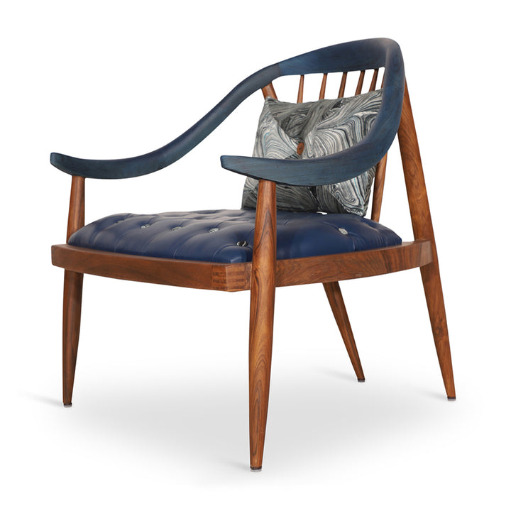 Vakra - Lounge Chair With Blue Stain