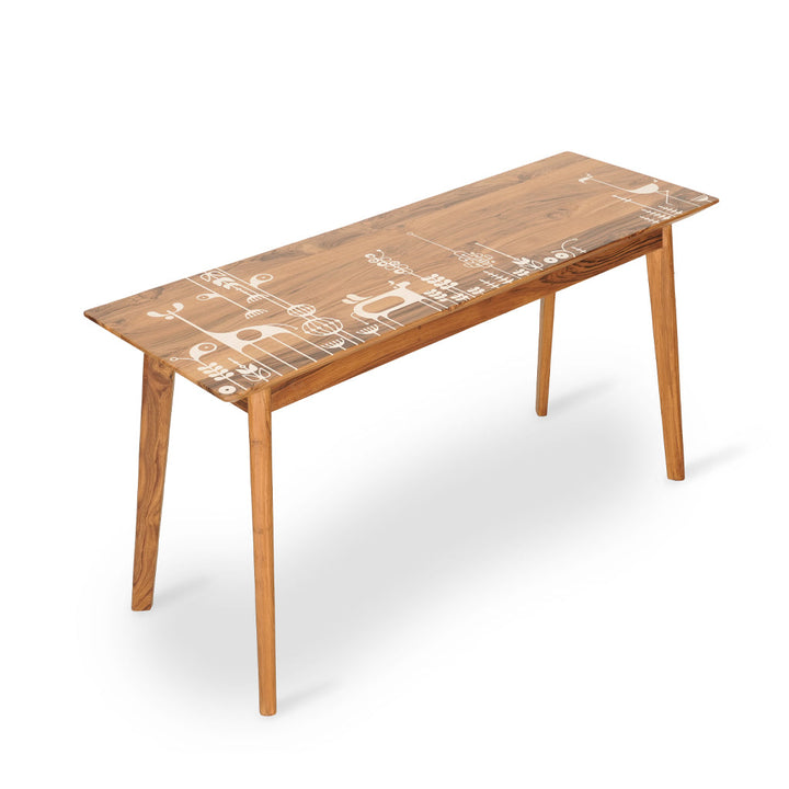 Ajji - Study Table with White Art work