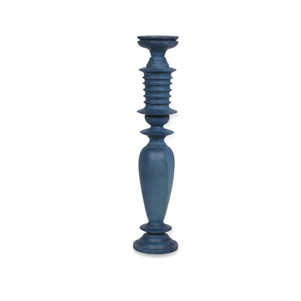 Wooden Candle Stand, Ocean Blue Color