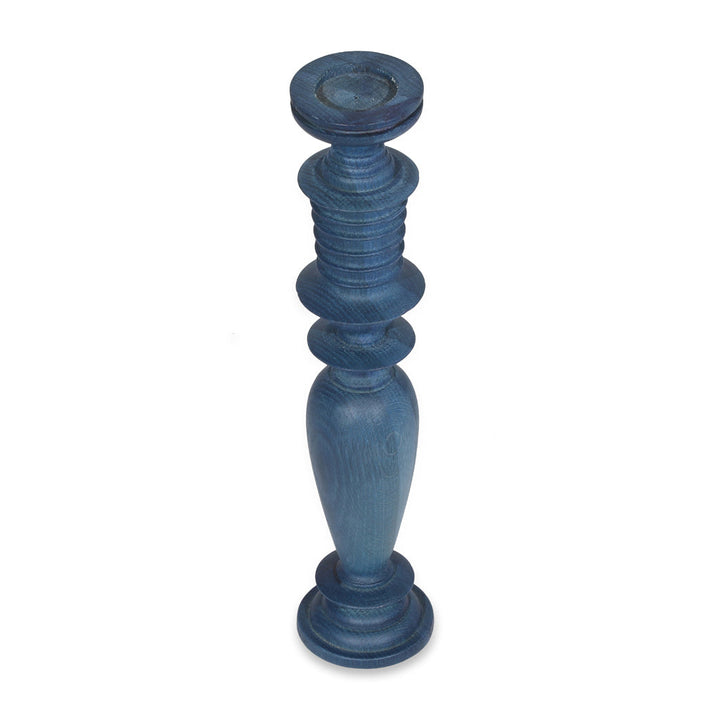 Wooden Candle Stand, Ocean Blue Color