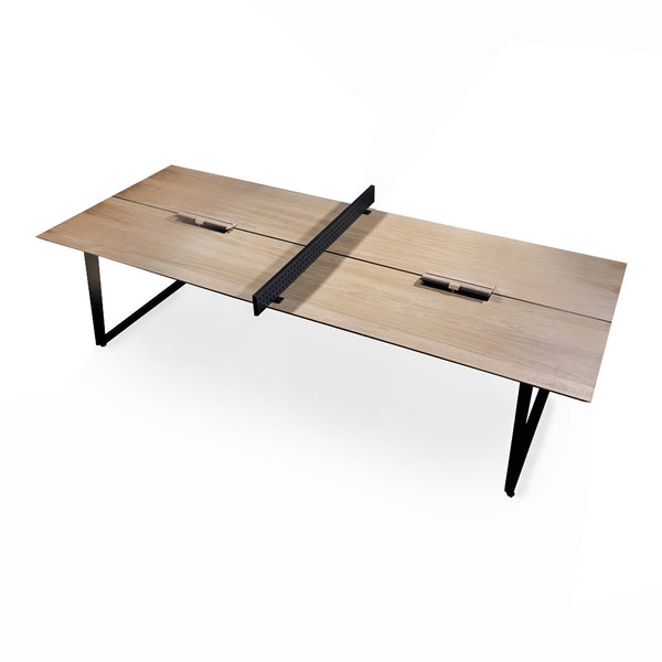 Idrott-Metal Table Tennis Meeting Table with Solidwood Top