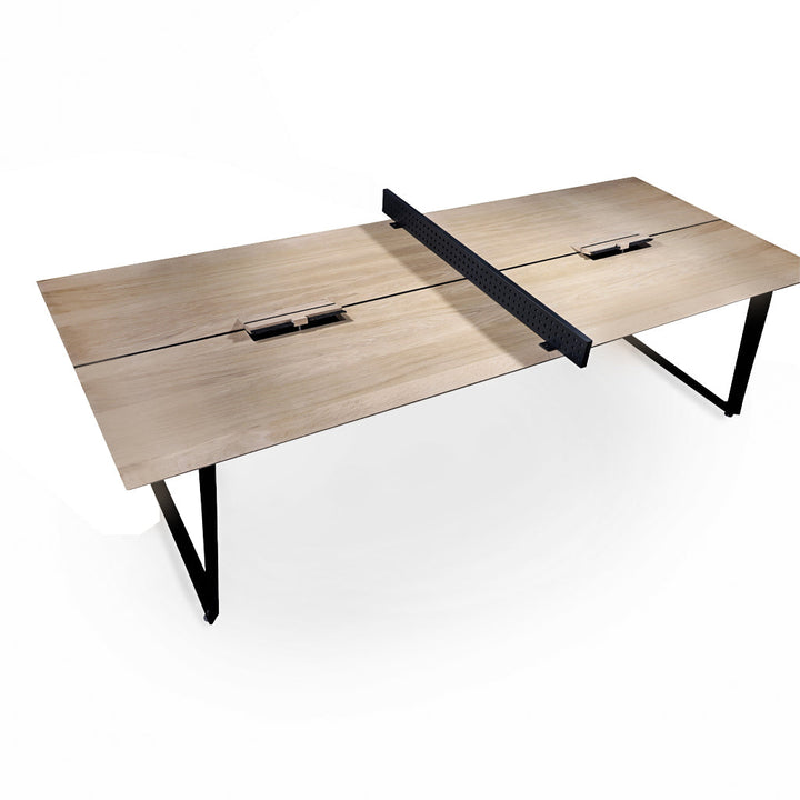 Idrott-Metal Table Tennis Meeting Table with Solidwood Top