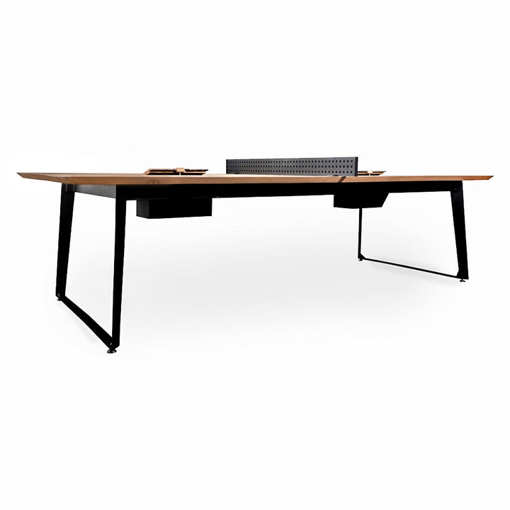 Idrott-Metal Table Tennis Meeting Table with Solidwood Top