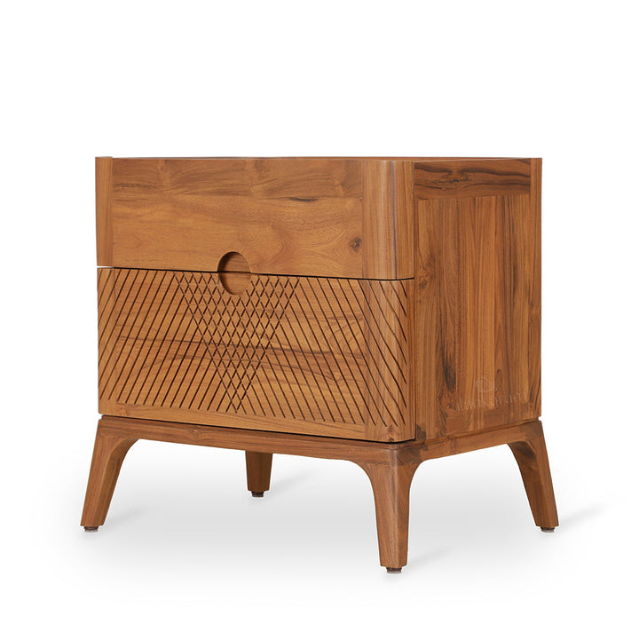 Mriz Teakwood Bedside Unit