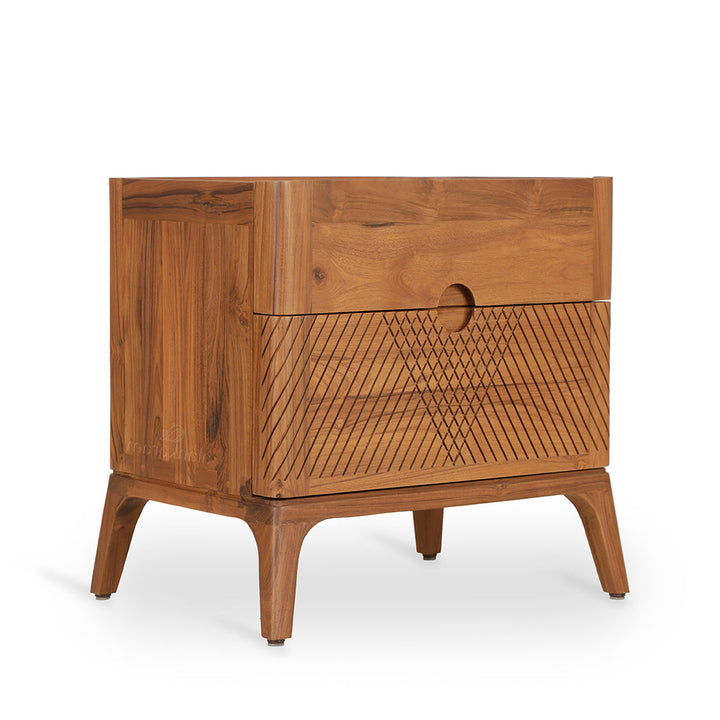 Mriz Teakwood Bedside Unit