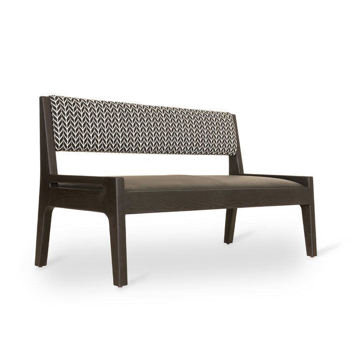 Akari - Solidwood Sofa With Black Printed Fabric