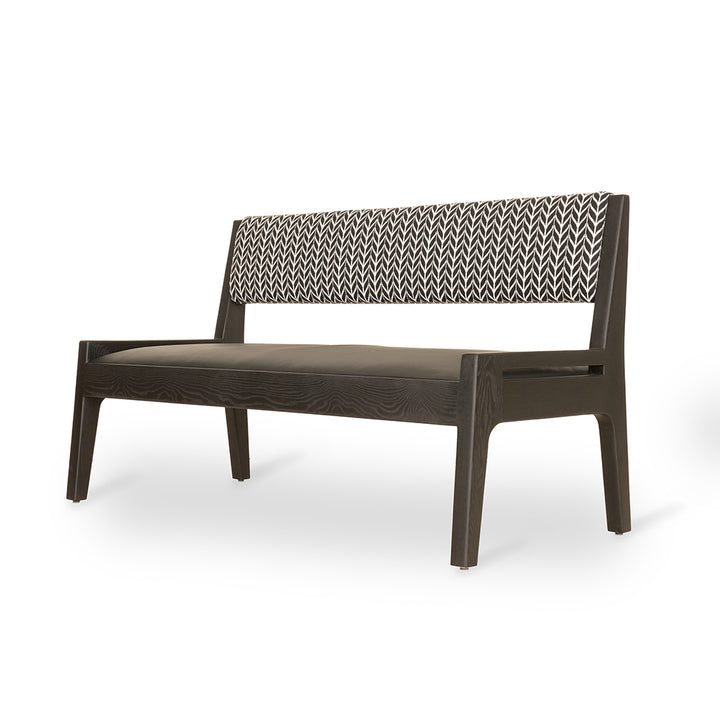 Akari - Solidwood Sofa With Black Printed Fabric