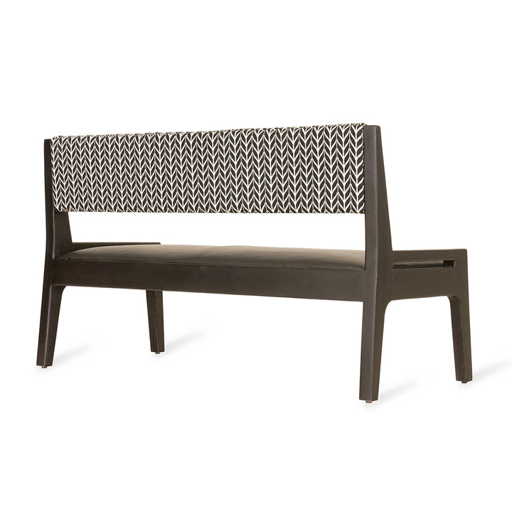 Akari - Solidwood Sofa With Black Printed Fabric