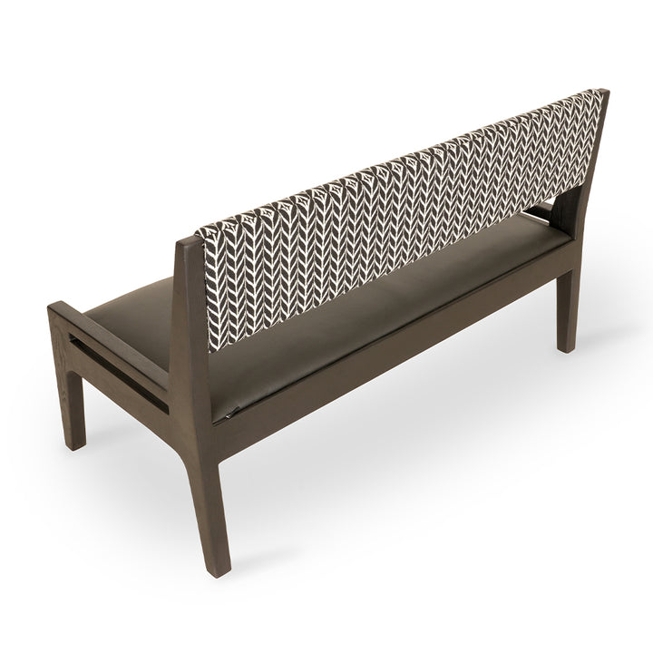 Akari - Solidwood Sofa With Black Printed Fabric