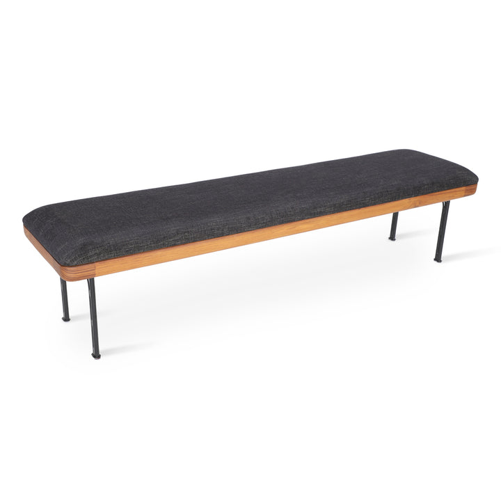 Benci Solidwood Bench with Black Fabric