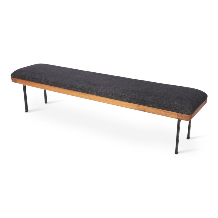 Benci Solidwood Bench with Black Fabric
