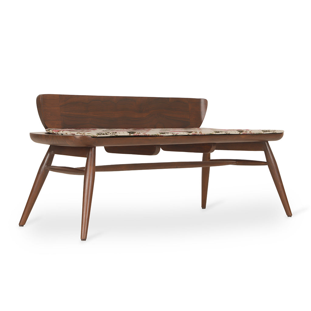 Buyuk - Two Seater Teak Bench, Stained (Low Back) | Alankaram