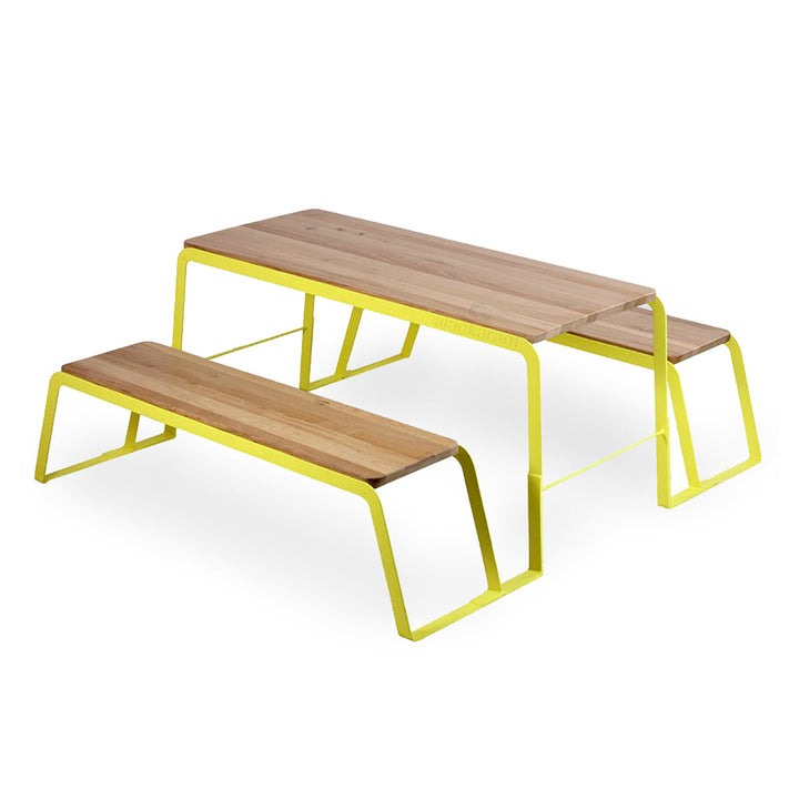 Klop Solidwood Bench with Metal Base