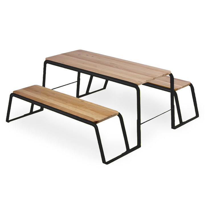 Klop - Solidwood Bench with Metal Base